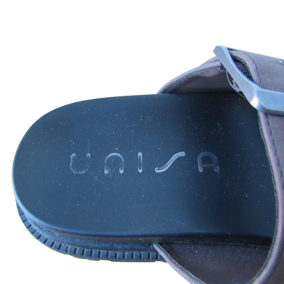 Unisa Womens Brown Buckle Sandals Size 5.5 Strappy Flat Slip On Shoes Outdoor - Picture 7 of 10